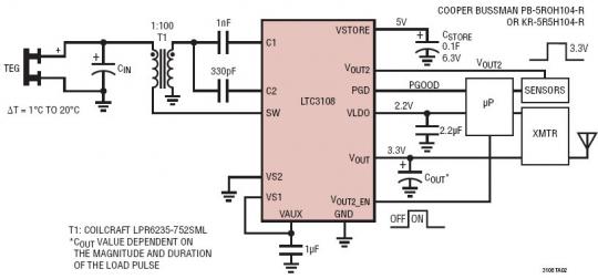 mϟoĥõ 2.2V / 3.3V / 3.3V Ԫ (Peltier)  (TEG) ռ