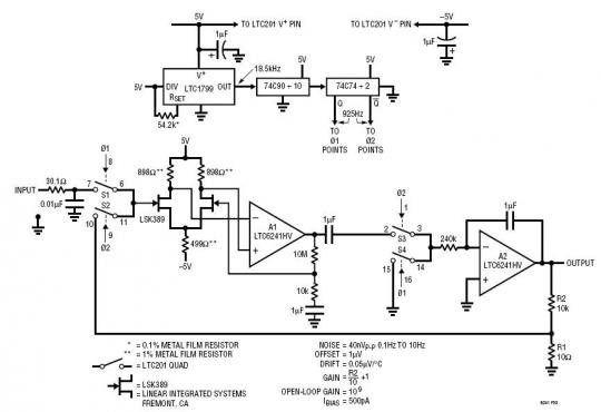 40nVp-p 0.05uV/C Ươز FET Ŵ