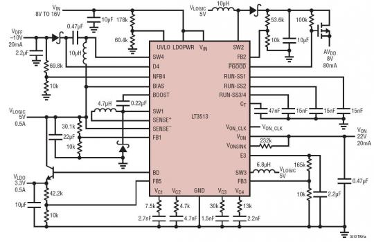  TFT-LCD  5V ݔ5V / 0.5A22V/20mA-10V/20mA3.3V/0.5A8V/80mA