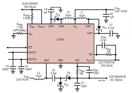 Driver For CCD Imager and an OLED Display Panel With Soft Start