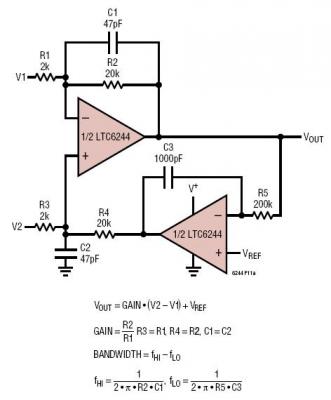 Low Noise AC Difference Amplifier