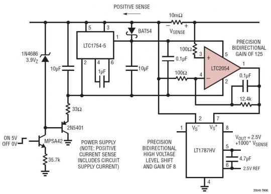 Low Power, Bidirectional 60V Precision Hi Side Current Sense