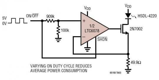 Reduced Power Infra-Red Diode Driver