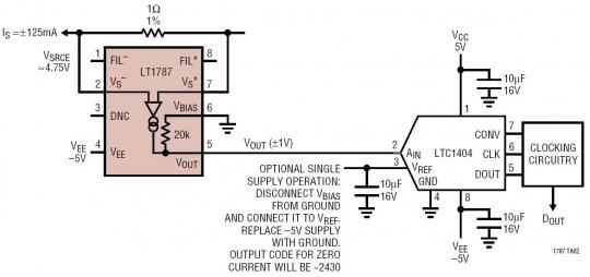 Split or Single Supply Operation, Bidirectional Output into A/D